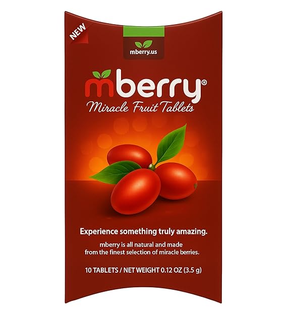 mberry Miracle Berry Tablets, Miracle Fruit Snacks, 10 Count, .12 Ounce, Pack of 1