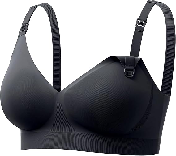 Momcozy CoolFit Nursing Bras for Breastfeeding, Ultra Stretch Seamless Jelly Strip Maternity Bra, Cooling Wireless