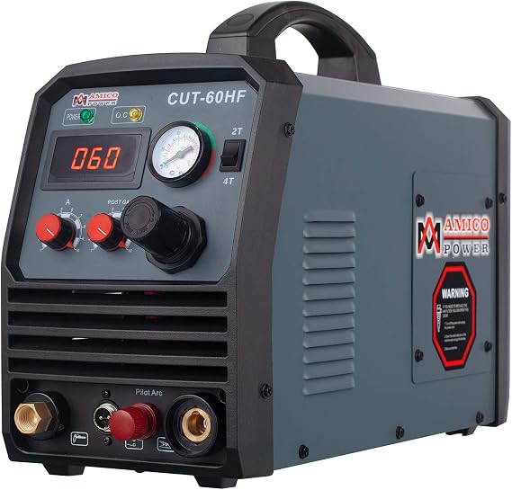 Amico CUT-60HF, 60 Amp Non-touch Pilot Arc Plasma Cutter, Pro. 95~260V Wide Voltage, 4/5 in. Clean Cut Cutting Machine