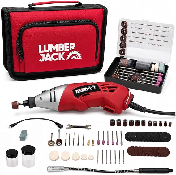 Lumberjack 170W Rotary Multi Tool Kit, Rotary Tool 120pc Accessories