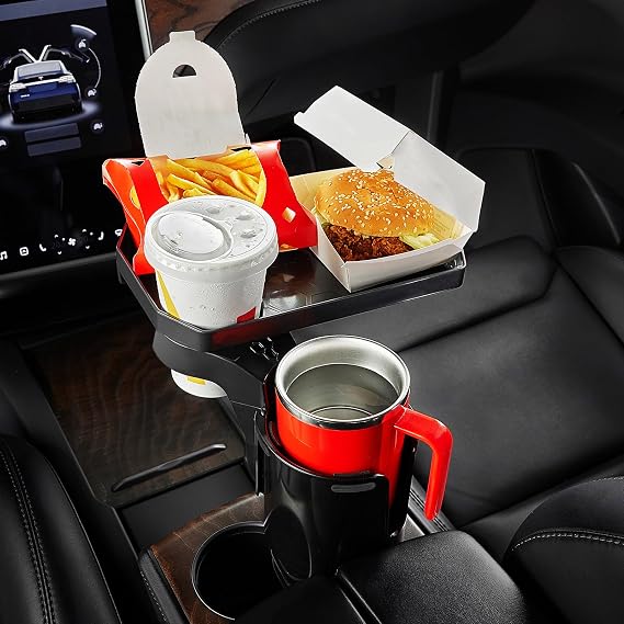 JoyTutus Car Cup Holder Expander, Automotive Cup Attachable Tray with 360 Rotation,Large Cup Holder Adapt Most Regular Cups with 18-40 oz, fit in 2.75-3.25 inch Car Holder