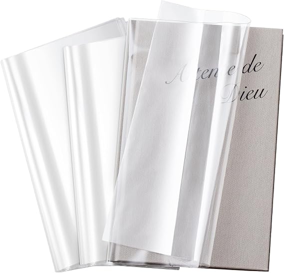 ReliThick 100 Pack Clear Book Covers Fits 7.5 x 15, Adjustable Plastic