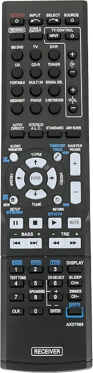 New AXD7565 Replace Remote fit for Pioneer VSX-324-K AXD7565 VSX-819H | VSX-828-S VSX-921 Home Theater Audio Video Receiver System