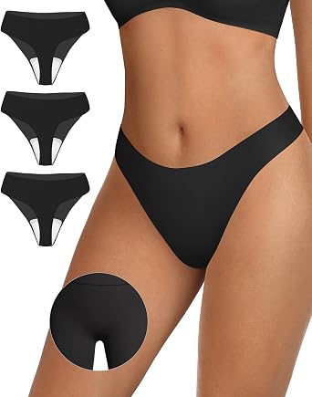 OEAK Seamless Thongs for Women Invisible Thongs No Show Thong Panty Liners Tangas Comfortable Workout G-Strings Underwear