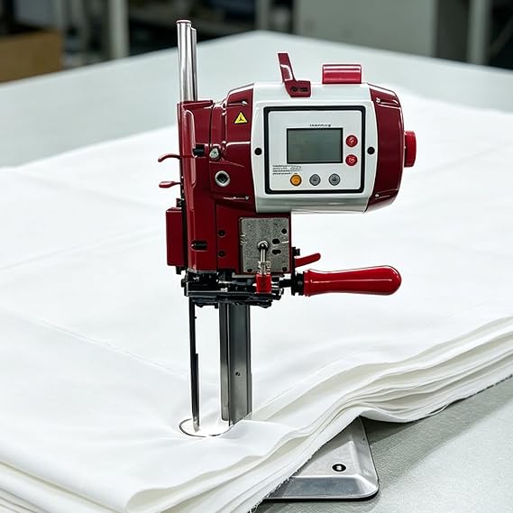 Electric Fabric Cutting Machine, Industrial Straight Knife Cloth Cutter, 2180W Servo Motor, Adjustable Speed 1000-4500 RPM, 6/8/10in Cutting Height for Sewing 220v-8