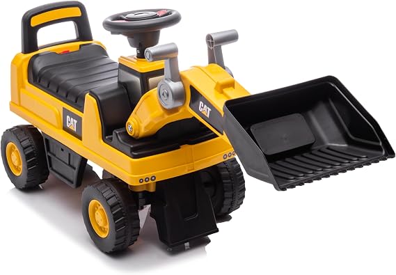 Best Ride On Cars CAT Front Loader Push Car Licensed Caterpillar Ride-On Digger Toy for Kids with Rotating Bucket & Under-Seat Storage Construction Vehicle for Toddlers