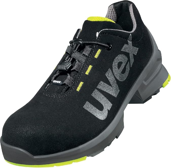 Uvex 1 Low Shoe Safety Shoes S2 SRC Work Shoes for Men and Women Black/Lime