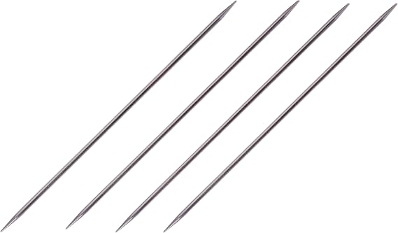 Susan Bates 7-Inch Silvalume Double Point Knitting Needle, 3.75mm, Steel Grey, 4 Per Package