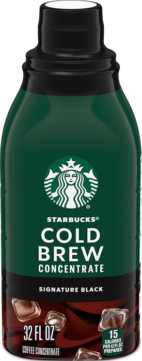 Starbucks Cold Brew Coffee Concentrate Signature Black, 32 fl oz Bottle