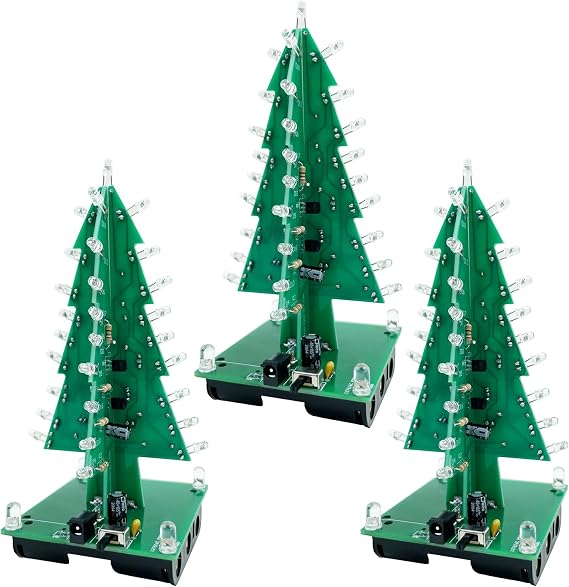 3pcs EIELE Colorful Christmas Tree Straight Leaf Model Welding Practice Practice Kit Kit for Beginners Suitable for School Education Welding Projects...