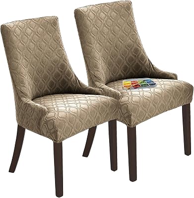 Wingback Side Chair Cover Stretch Dining Accent Chair Covers Slipcovers with Arm Reusable Printed Sloping Arm Chair Accent Chair Protector Seat Covers for Dining Room Banquet Decor