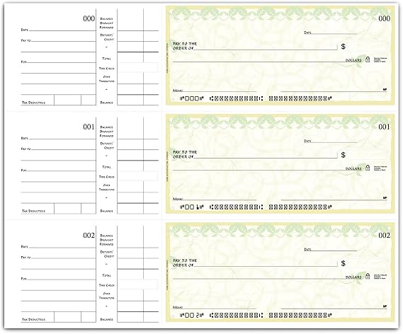 ABC Compact Size Checks, 3-On-A-Page with Side-Tear Vouchers (Cypress, 500)