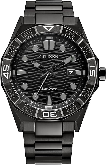 CITIZEN Men's Eco-Drive Brycen Black Dial Black Ion-Plated Stainless Steel Watch 42mm - AW1855-52E