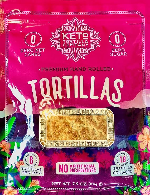 Keto Tortilla Company | Zero Net Carb Tortillas | 0 Sugar | 0 Net Carbs, 7.9 Ounce (Pack of 1)