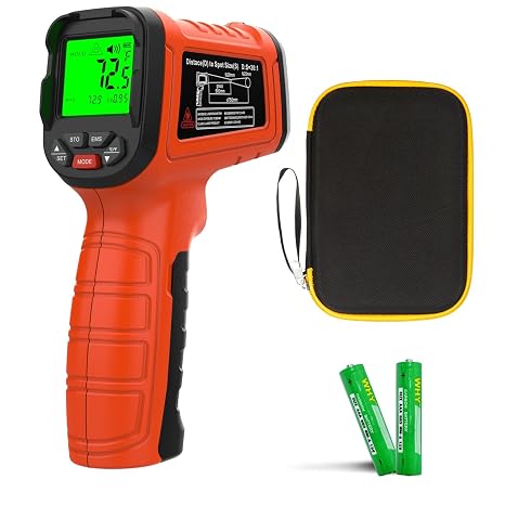 1500°C Infrared Thermometer Laser Temperature Gun for HVAC/Orange