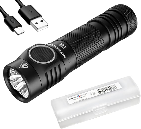 Nitecore E4K 4400 Lumen EDC Compact Rechargeable Flashlight with LumenTac Organizer