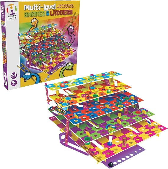 The Happy Puzzle Company Multi-Level Snakes & Ladders Game, Age 4+