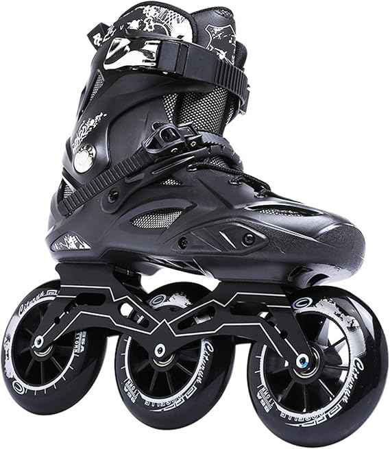 Inline Skate for Women, Inline Roller Skates, Professional Inline Speed Skates, Roller Skates Adult Male with 110mm Wheels, Outdoor Adult Speed Racing Skates, Unisex, EU 44/UK 8/ 27CM,Black