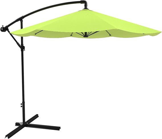 10 Ft Offset Cantilever Patio Umbrella - Fade-Resistant Shade Umbrella Outdoor Patio Canopy with Cross Base for Garden, Lawn, Deck, Yard or Pool by Pure Garden
