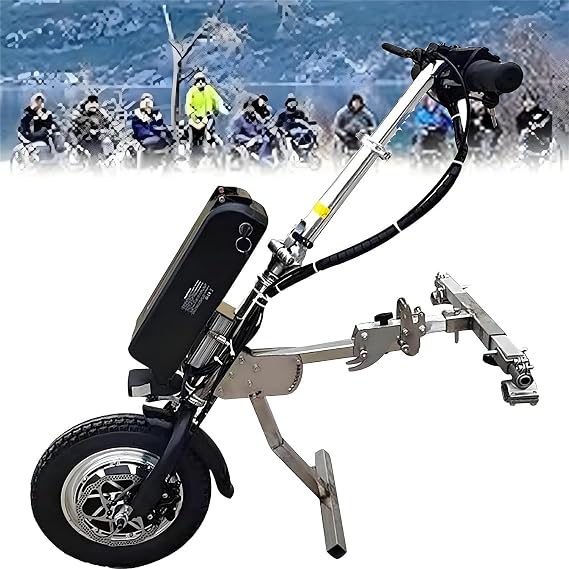 500W Electric Wheelchair Conversion Kit, Electric Handbike Hand Cycle, Wheel Chair Tractor Pull Device Portable, Range62Km. B