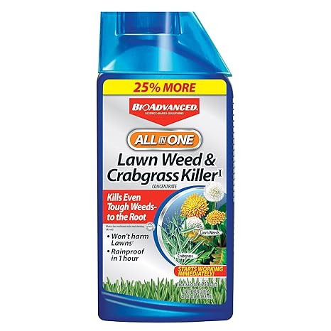 BioAdvanced 32OZ Weed/CRBGRS Killer - Kills Weeds & Crabgrass, Covers 12400 Sq Ft - Spray Form