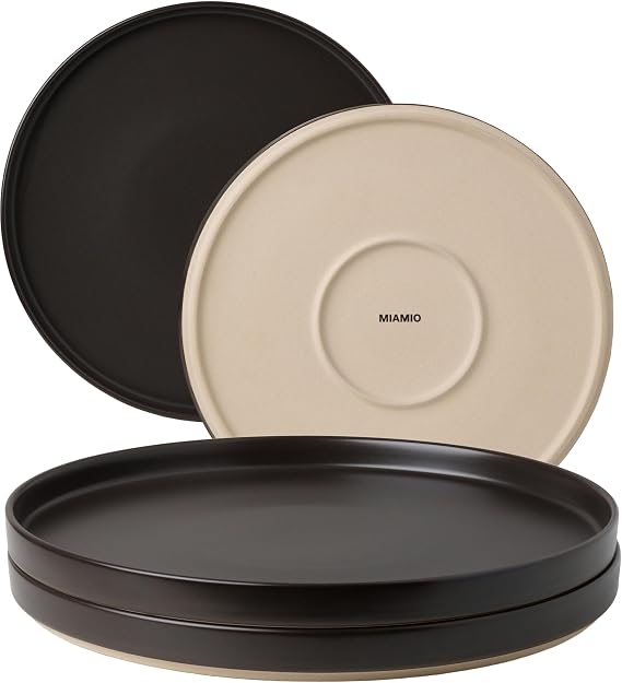 MIAMIO - Plate Set/Set of 4 Ceramic Side Plates - Sierra (Basalt)