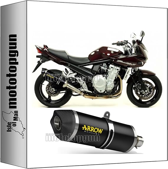 arrow 71822AKN + 71372MI exhaust homologated race-tech aluminium schwarz black aluminium carby end cap compatible with suzuki gsf 1250 bandit s 2016 mototopgun