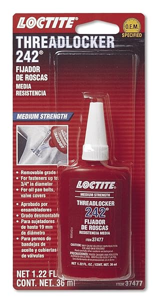 6/Pack Loctite Threadlocker 242-Med. Strength Blue-36Ml Bottle