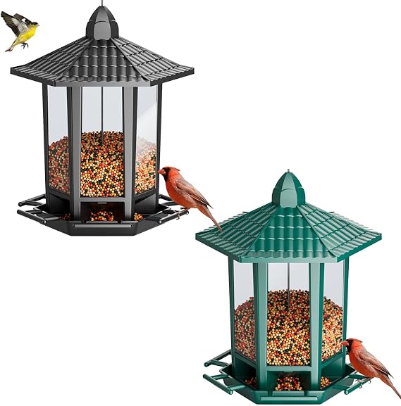 Birdream Bird Feeders for Outdoor Hanging Black