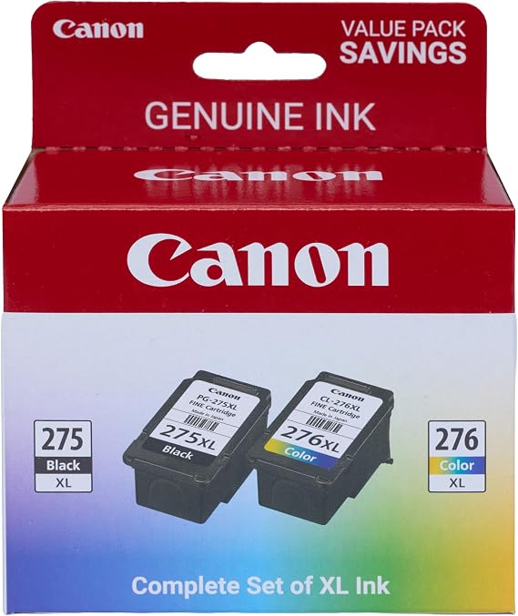 Canon PG-275 XL / CL-276 XL Genuine Ink Value Pack (2 Cartridges), Compatible with TS3520/3522/4722/3720/3722, TR4720