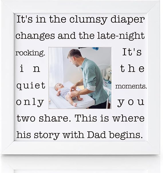 THYGIFTREE First Time Dad Gift for Men New Dad Gifts for Husband from Wife Sentimental Keepsake Picture Frame Push gift Baby Shower present for Boy Dad Expecting Dad