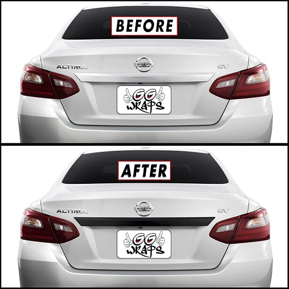 SlickMod Chrome Delete Blackout Vinyl Overlay for 2016-2018 Nissan Altima Rear Trunk Trim (Gloss Black)
