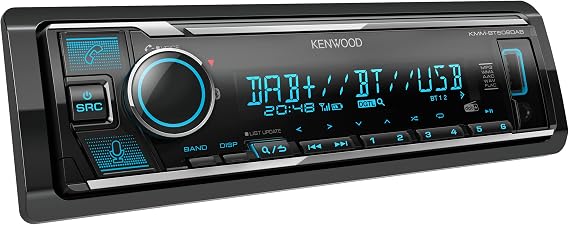 Kenwood KMM-BT508DAB - USB Car Radio with DAB& Bluetooth Hands-Free Kit (Amazon Alexa, Sound Processor, USB, AUX, 2 x Pre-Out 2.5 V, 4 x 50 Watt, VAR. lighting, including DAB+ antenna)