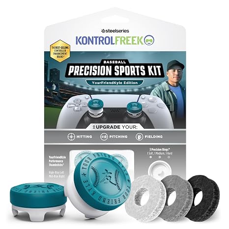 KontrolFreek YourFriendKyle (YFK) Precision Sports Baseball Kit | for PlayStation 4 (PS4), PlayStation 5 (PS5) Controller | Blue and White