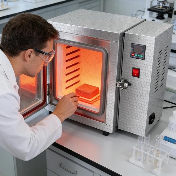 Table Top Kiln for Burnout & Casting, 1500W Electric Furnace Reaches 800C, Perfect for Jewelry Making, Dental Labs & Hobbyists, Features Digital Control & 4-Sided Heating Tech