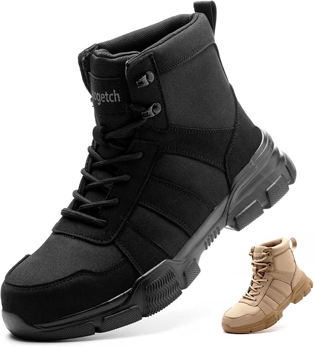 Lightweight Steel Toe Work Boots for Men and Women, Breathable Safety Boots