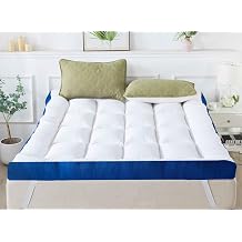 WhatsBedding 5 Inch Memory Foam Queen Mattress Topper 100% Cotton Top, Filled with Breathable & Soft Memory Foam Pillow Top,4 Elastic Straps, 75x39x5 Inch, Twin