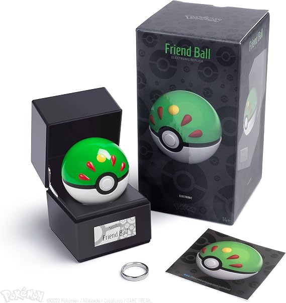 The Wand Company Original Poké Ball Authentic Replica - Realistic, Electronic, Die-Cast Authentic Replica with Display Case Light Features. Officially Licensed by Pokémon