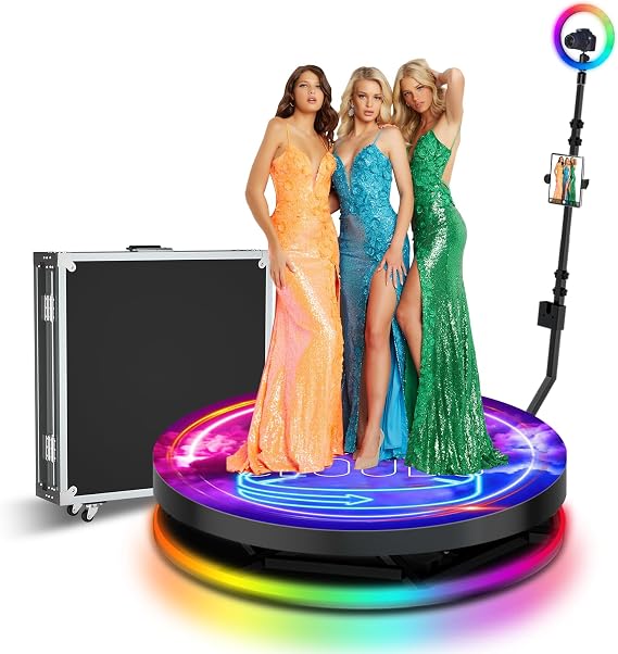 360 Photo Booth Machine, Remote Control Auto Slow Motion 360 Photo Booth, 360 Photo Booth for Party Events Anniversary (31.6'')