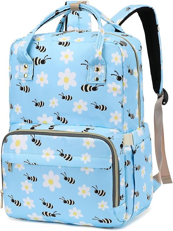 Bee Laptop Backpack College Bookbag School Backpack for Women Girls, Travel Backpack 15.6 Inch Computer Backpacks, Large