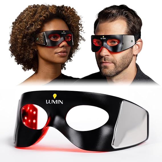 Lumin Luminator LED Eye Mask | Reduce Dark Circles & Wrinkles | 3 Min | LED Eye Mask for Men & Women that Boosts Collagen & Reduces Dark Circles with Red Light Therapy | Anti-Aging