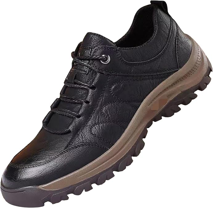 Mens Hiking Shoes UK Lace-Up Lightweight Walking Climbing Non Slip Sneakers Men Outdoor Sports Mountain Trekking Casual Trainers Stable & Cushioned Backpacking Camping Boots