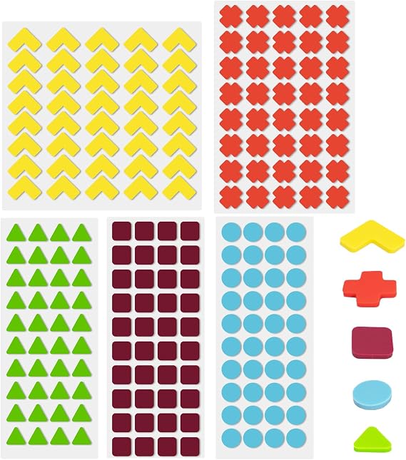 Bump Dots for Visually Impaired 200 Pcs Combo Pack(Yellow&Red&Blue&Purple&Green) - Low Vision Aids Braille Stickers Raised Tactile Dots for Elderly, Blind