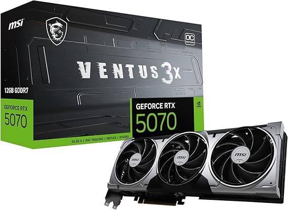 Msi Vga Geforce Rtx 5070 12g Ventus 3x Oc Rtx5070 12gb Gdrr7 192b Dx12 Pcie 5.0 X16 (3xdp 1xhdmi)