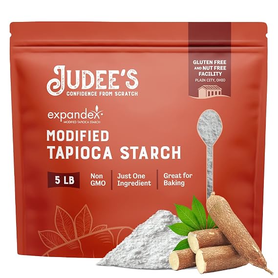 Judee's Gluten Free Expandex Modified Tapioca Starch - Smooth Sauce Thickener & Tapioca Pudding - Gluten-Free Bread & Tortillas - 80 Oz