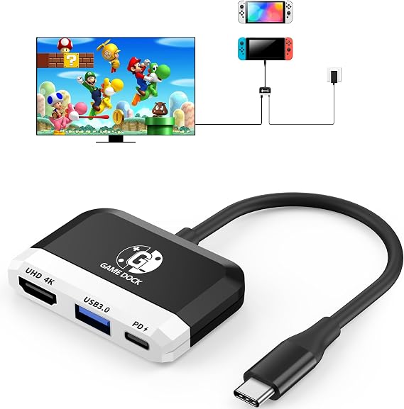 Switch Dock for Nintendo Switch 2/Switch/OLED, 3-in-1 Portable TV Dock with 4K@60Hz HDMI USB 3.0 Port USB C PD 100W Charging,Mini Travel Dock Replacement for Switch Docking Station,