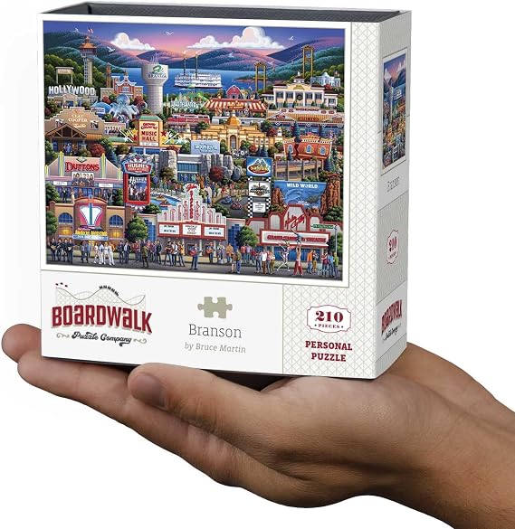 Boardwalk Branson 210 Piece Personal Puzzle, Jigsaw Puzzles with Premium Box, Missouri Gifts for Adults, 6"x8"