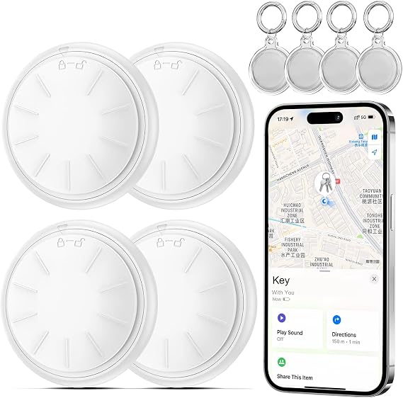 Tracker Tags-4 Pack, Bluetooth Smart Tracker Tags Compatible With Apple (Ios Only) Waterproof Smart Tracker, Smart Item Finder, For Luggage, Bags,