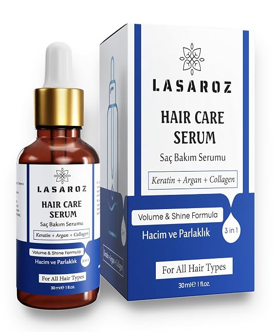 Hair Care Serum for All Hair Types 1 fl oz. - Argan, Collagen, Keratin Hair Oil - Anti Frizz, Hair Strengthening, Nourishing Serum for Damaged, Dry Hair