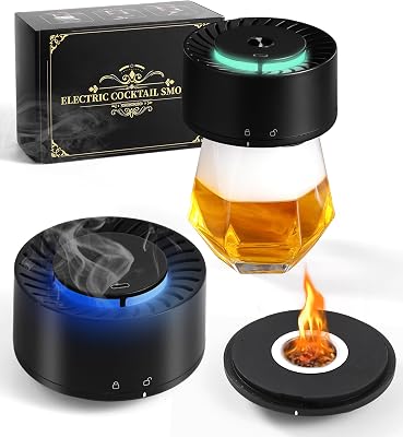 Electric Whiskey Smoker Kit with LED Light,Rechargeable Smoker Kit,6 Wood Chips No Butane Needed,Cocktail & Old Fashioned Smoker for Whiskey Drinks,Gifts for Men, Dad, Husband, Birthday
